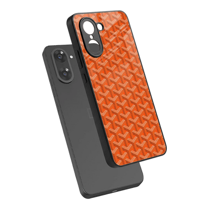 Fusion Wave Orange sleek oneplus nord ce5 5g cover with tempered glass back and TPU edges