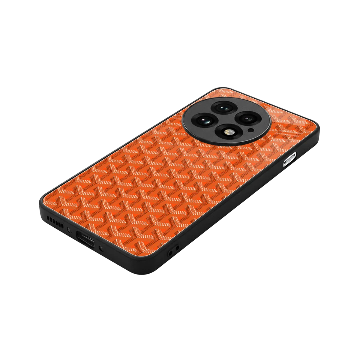 Fusion Wave Orange stylish phone case for oneplus 13 | glossy glass and slim fit