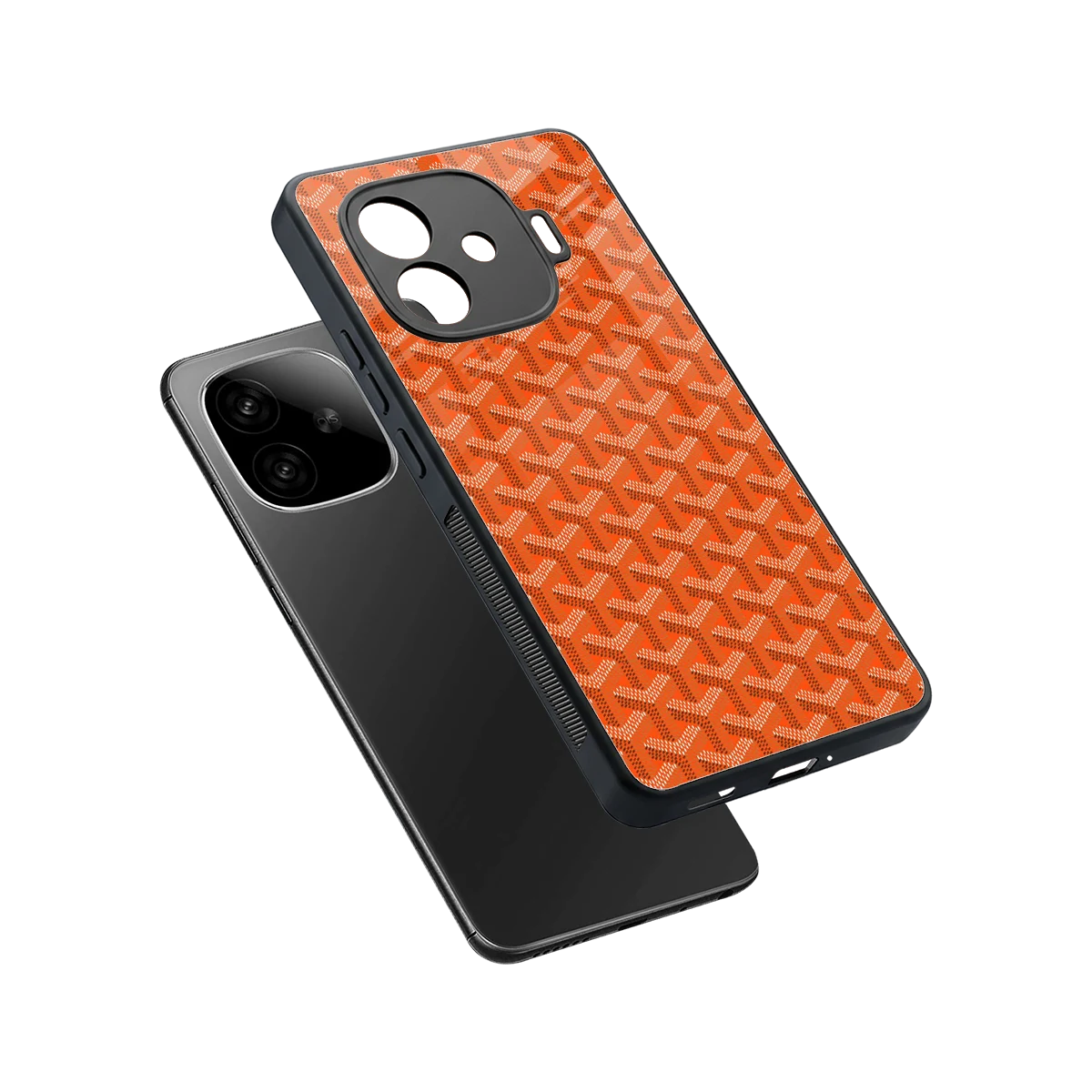 Fusion Wave Orange sleek iqoo neo 10r 5g cover with tempered glass back and TPU edges