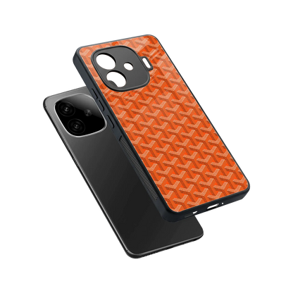 Fusion Wave Orange sleek iqoo neo 10r 5g cover with tempered glass back and TPU edges