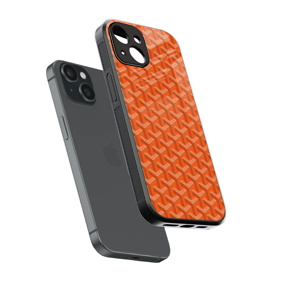 Fusion Wave Orange sleek iphone 13 cover with tempered glass back and TPU edges
