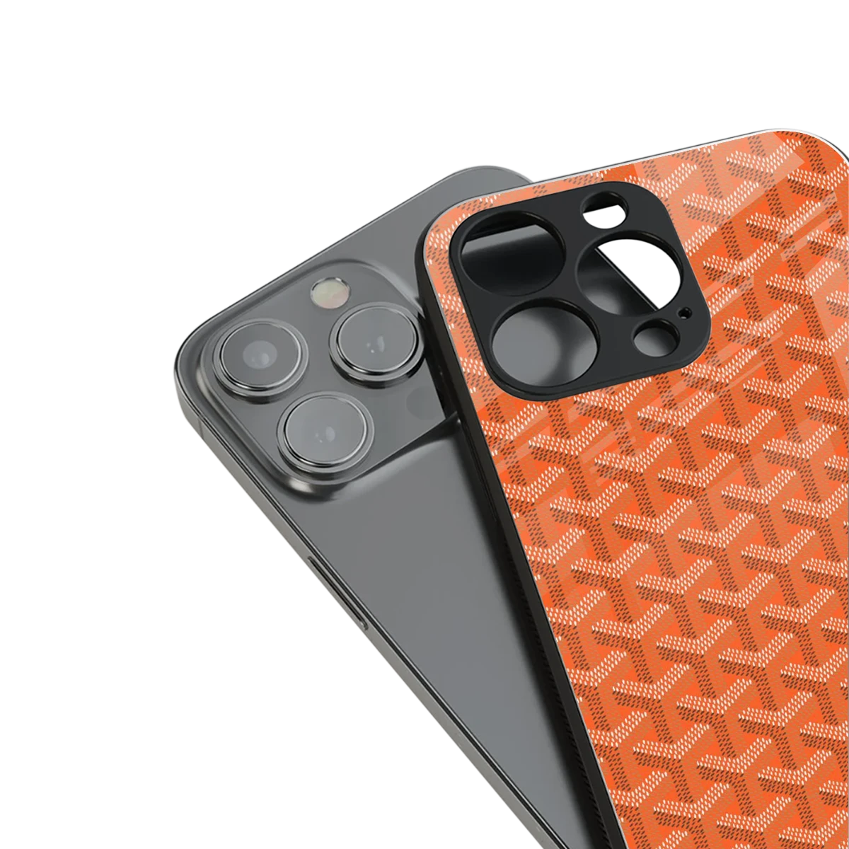 Fusion Wave Orange stylish phone case for iphone 15 pro max | glossy glass and slim fit