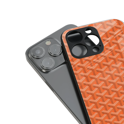 Fusion Wave Orange stylish phone case for iphone 15 pro max | glossy glass and slim fit