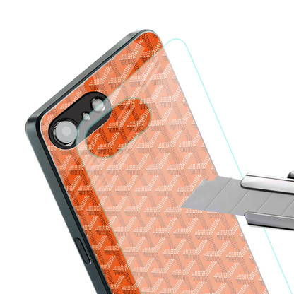 Fusion Wave Orange stylish phone case for iphone 16e | glossy glass and slim fit
