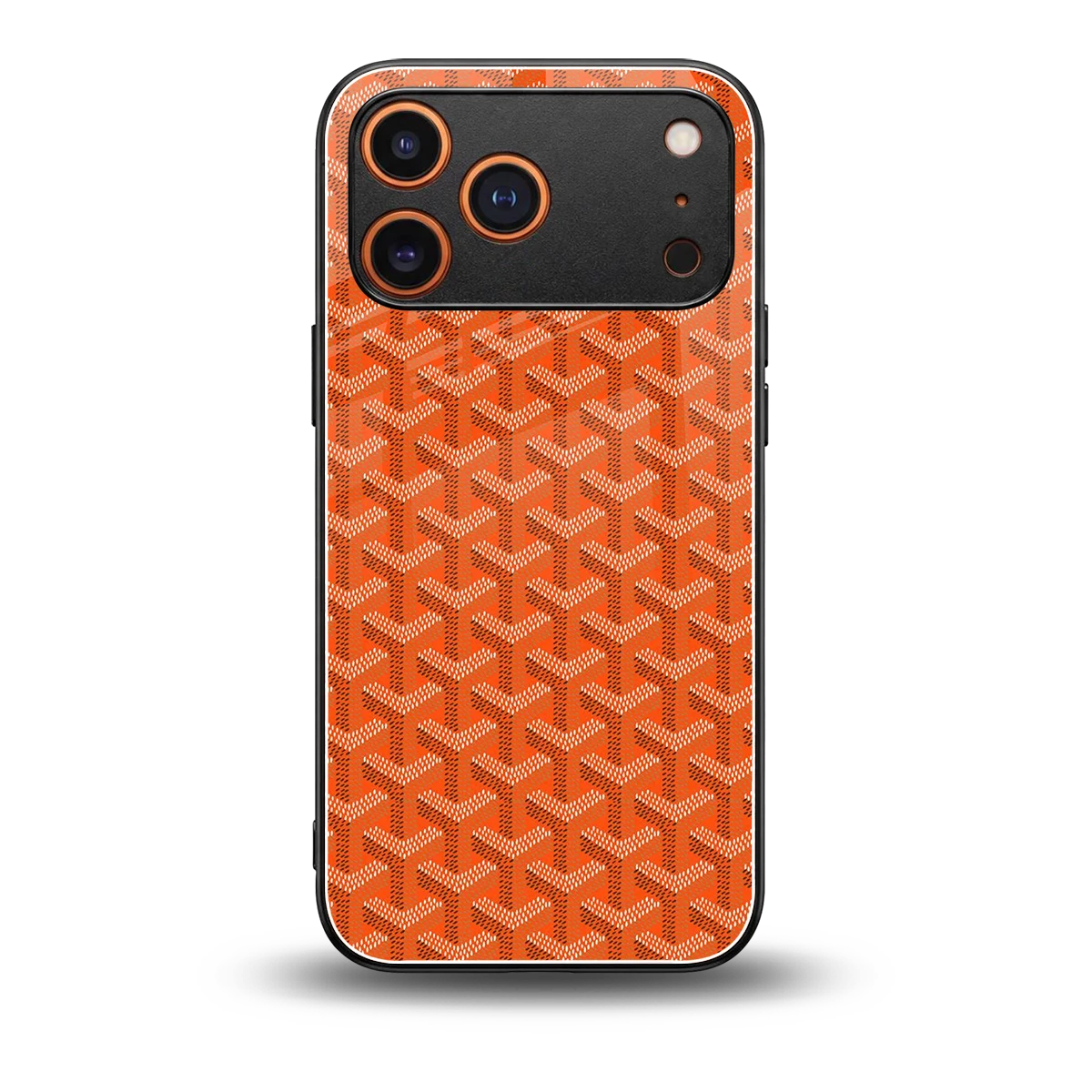 Fusion Wave Orange back phone cover | glass case for iphone 17 pro
