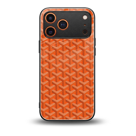 Fusion Wave Orange back phone cover | glass case for iphone 17 pro max