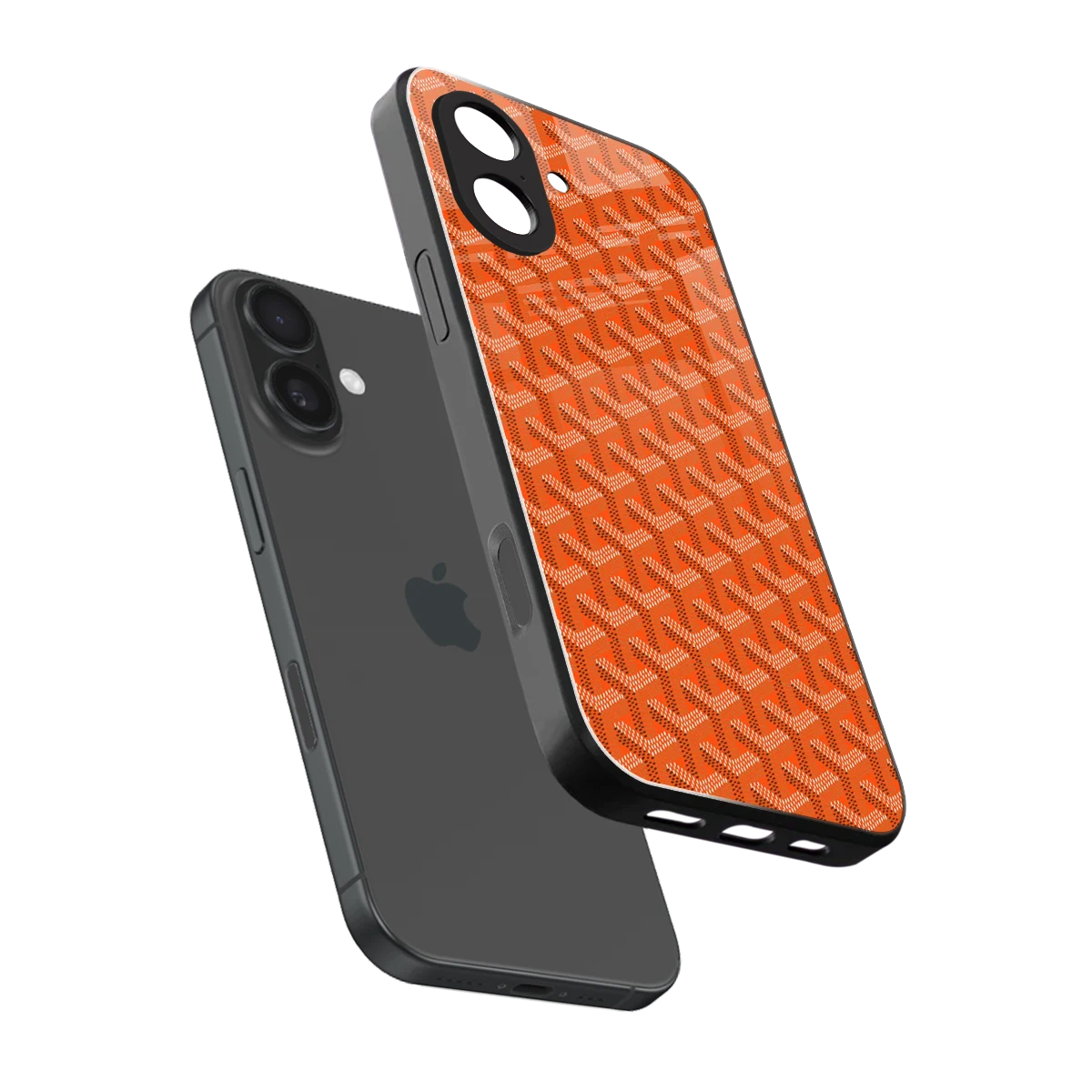 Fusion Wave Orange sleek iphone 17 cover with tempered glass back and TPU edges