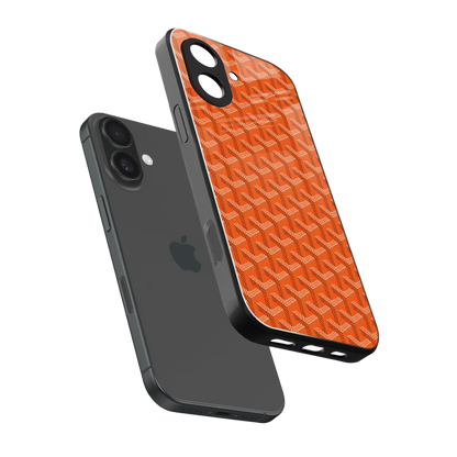 Fusion Wave Orange sleek iphone 17 cover with tempered glass back and TPU edges