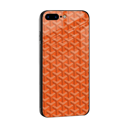 Fusion Wave Orange sleek iphone 7 plus cover with tempered glass back and TPU edges