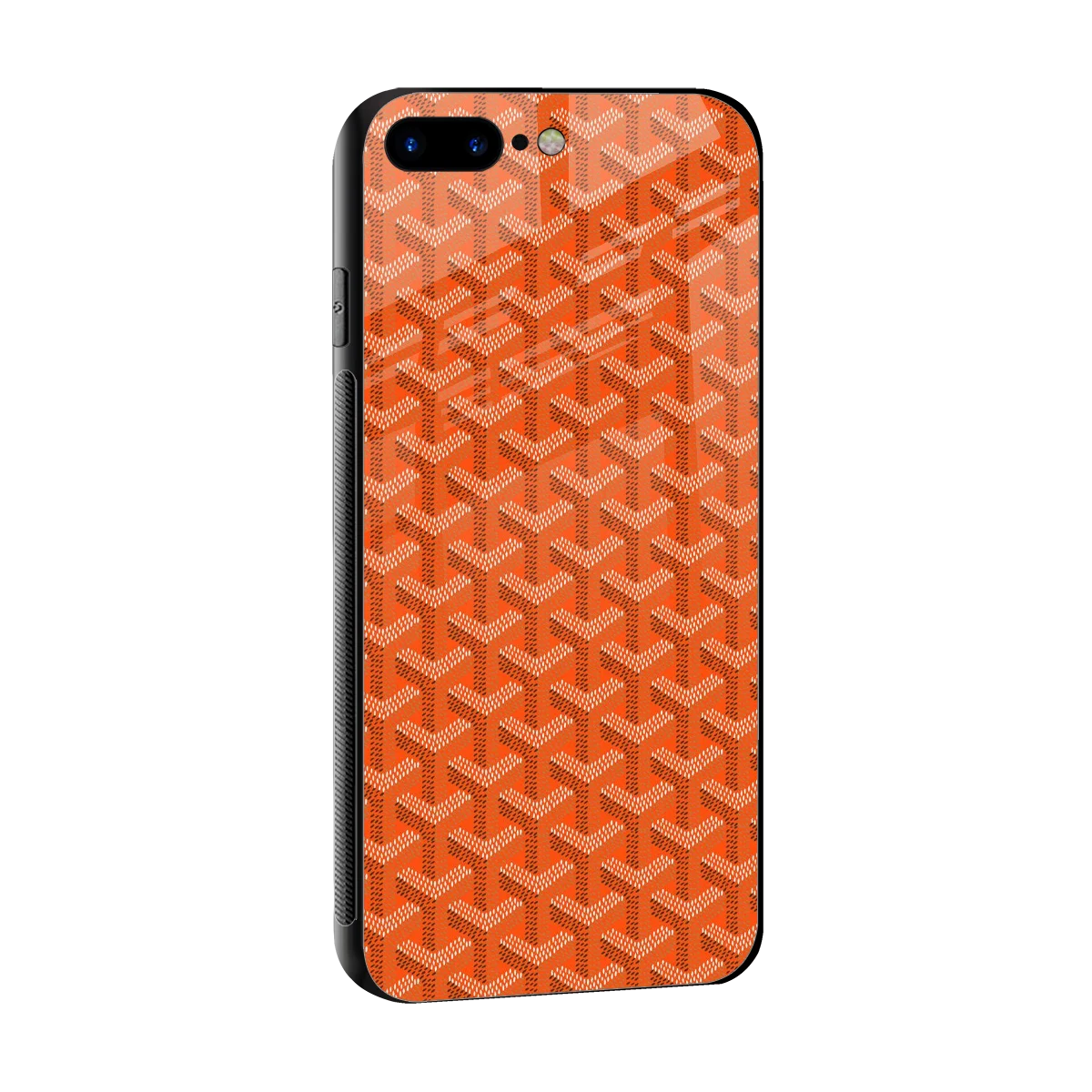 Fusion Wave Orange sleek iphone 8 plus cover with tempered glass back and TPU edges