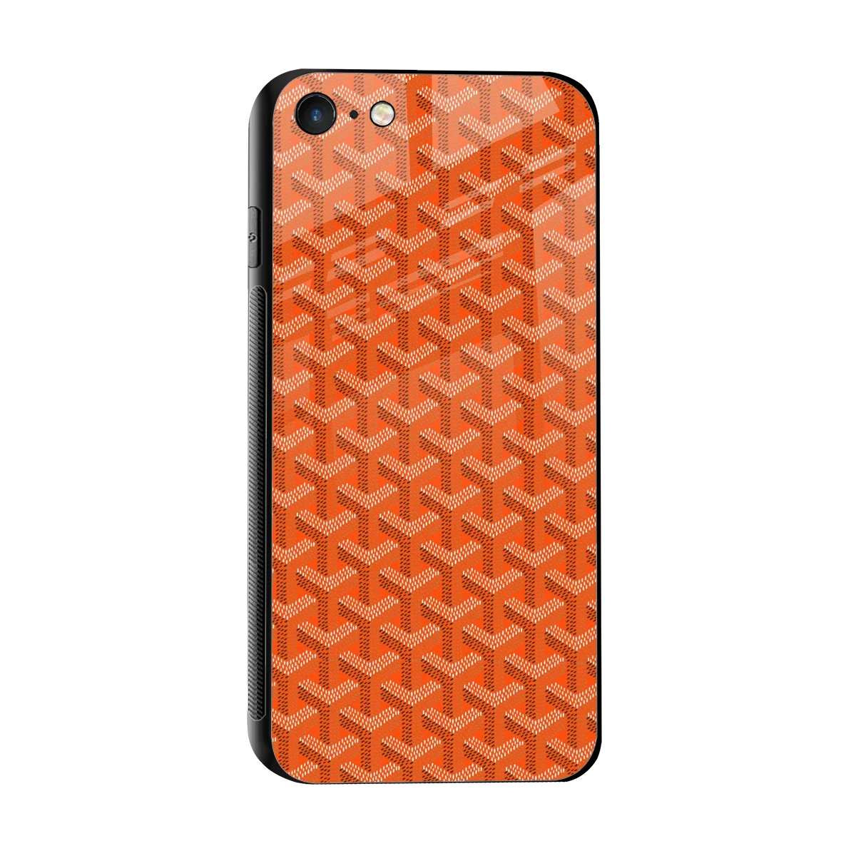 Fusion Wave Orange sleek iphone 7 cover with tempered glass back and TPU edges