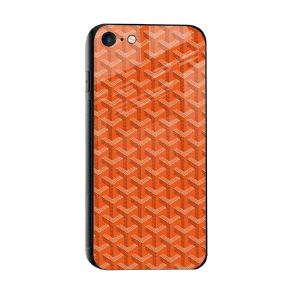 Fusion Wave Orange sleek iphone 7 cover with tempered glass back and TPU edges