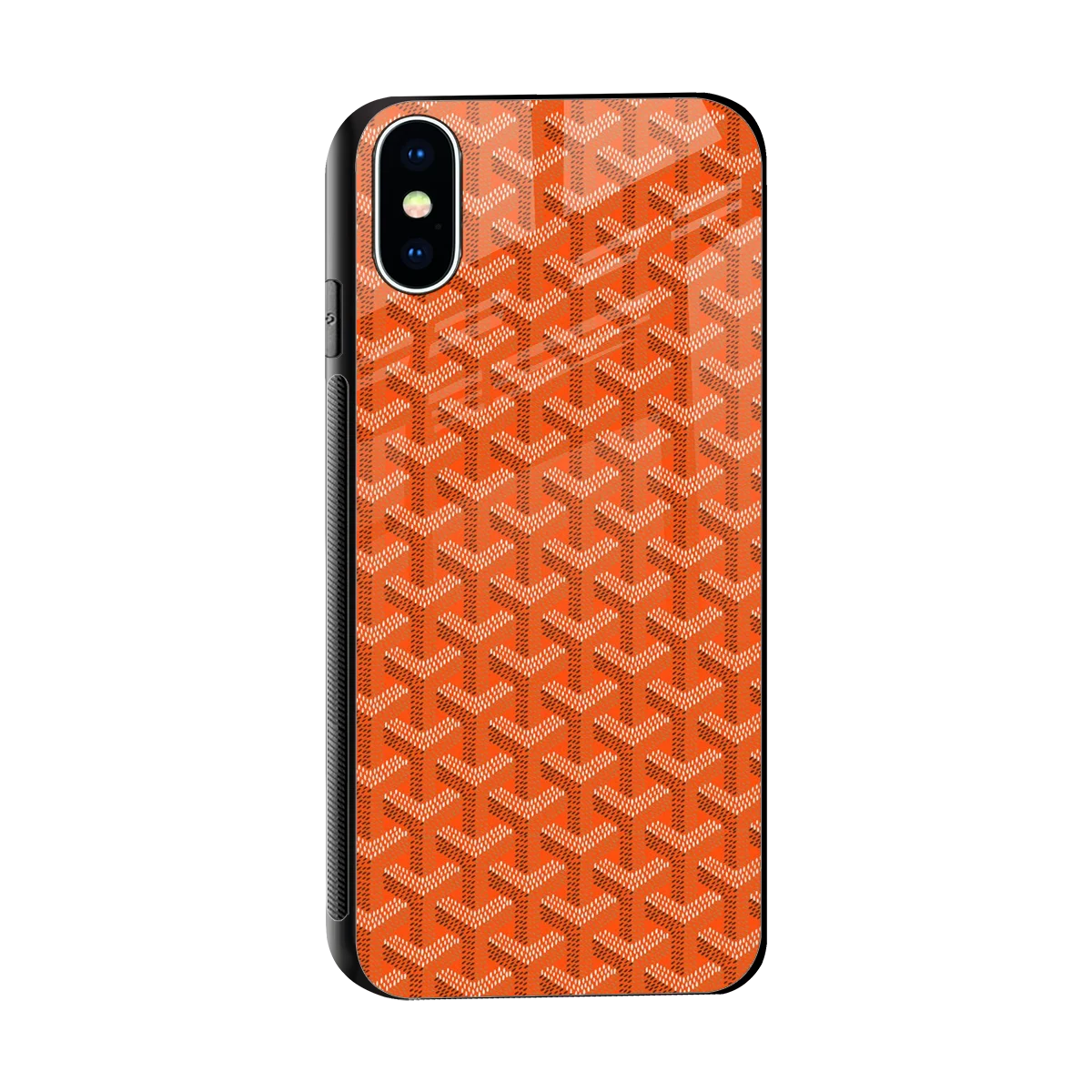 Fusion Wave Orange sleek iphone xs cover with tempered glass back and TPU edges