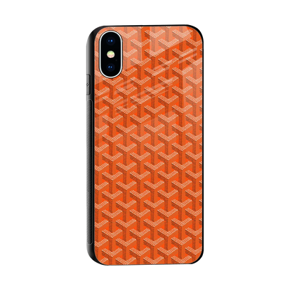 Fusion Wave Orange sleek iphone xs cover with tempered glass back and TPU edges
