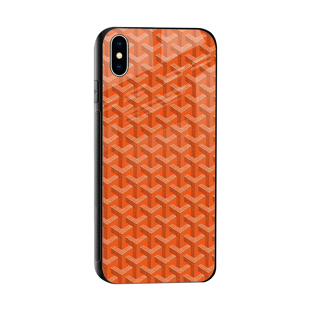 Fusion Wave Orange sleek iphone xs max cover with tempered glass back and TPU edges
