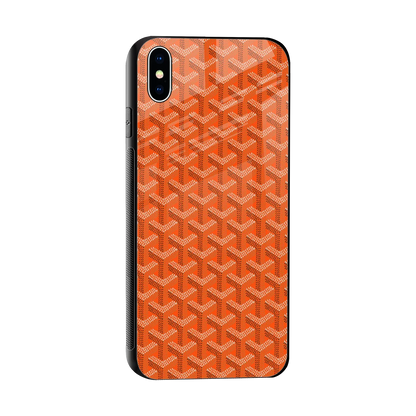 Fusion Wave Orange sleek iphone xs max cover with tempered glass back and TPU edges