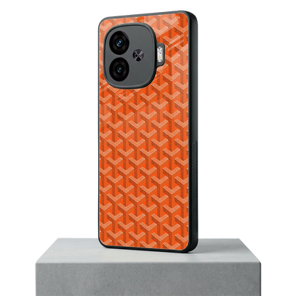 Fusion Wave Orange iqoo neo 10r 5g mobile cover | shockproof glass phone case