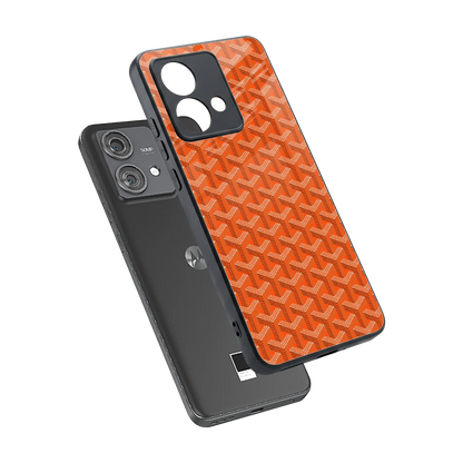 Fusion Wave Orange sleek motorola edge 40 neo 5g cover with tempered glass back and TPU edges