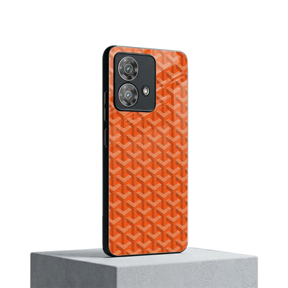 Fusion Wave Orange motorola edge 40 neo 5g mobile cover | shockproof glass phone case