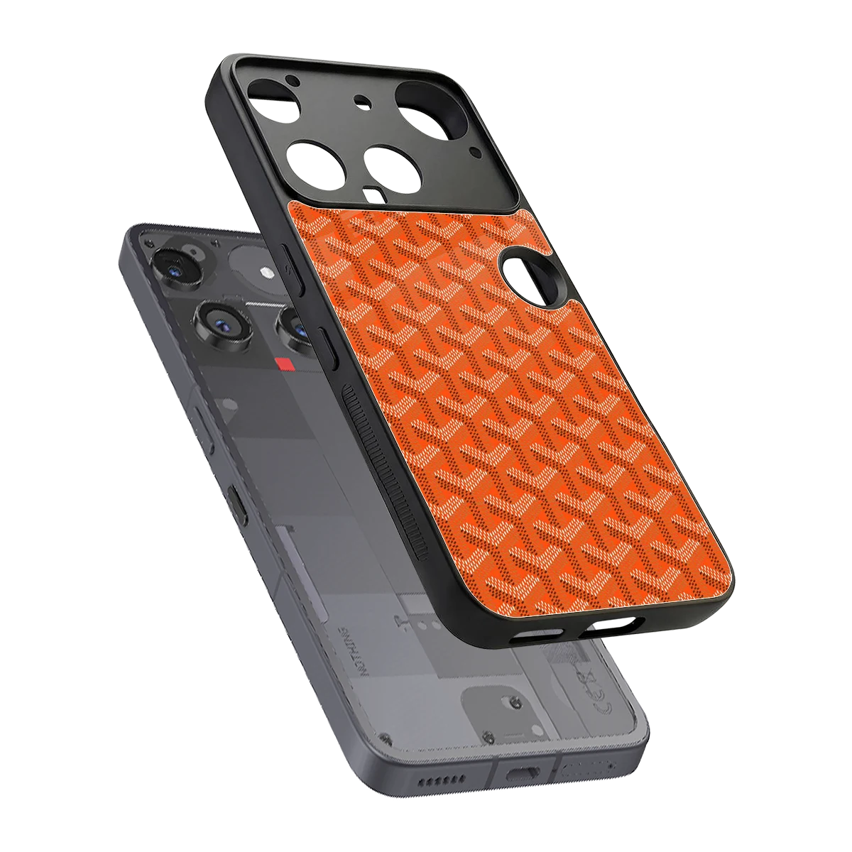 Fusion Wave Orange sleek nothing phone 3 cover with tempered glass back and TPU edges