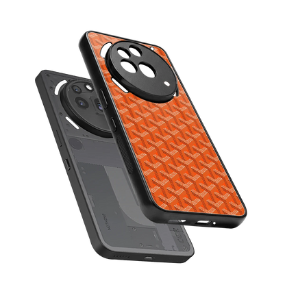 Fusion Wave Orange sleek nothing phone 3a pro cover with tempered glass back and TPU edges