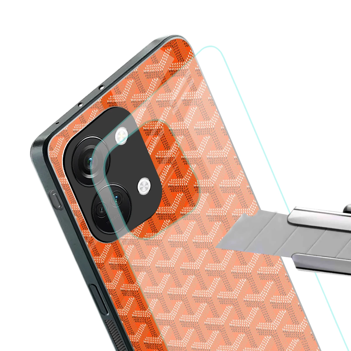 Fusion Wave Orange stylish phone case for oneplus nord 3 | glossy glass and slim fit