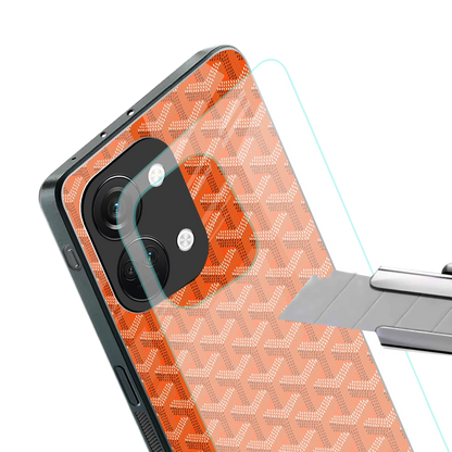 Fusion Wave Orange stylish phone case for oneplus nord 3 | glossy glass and slim fit