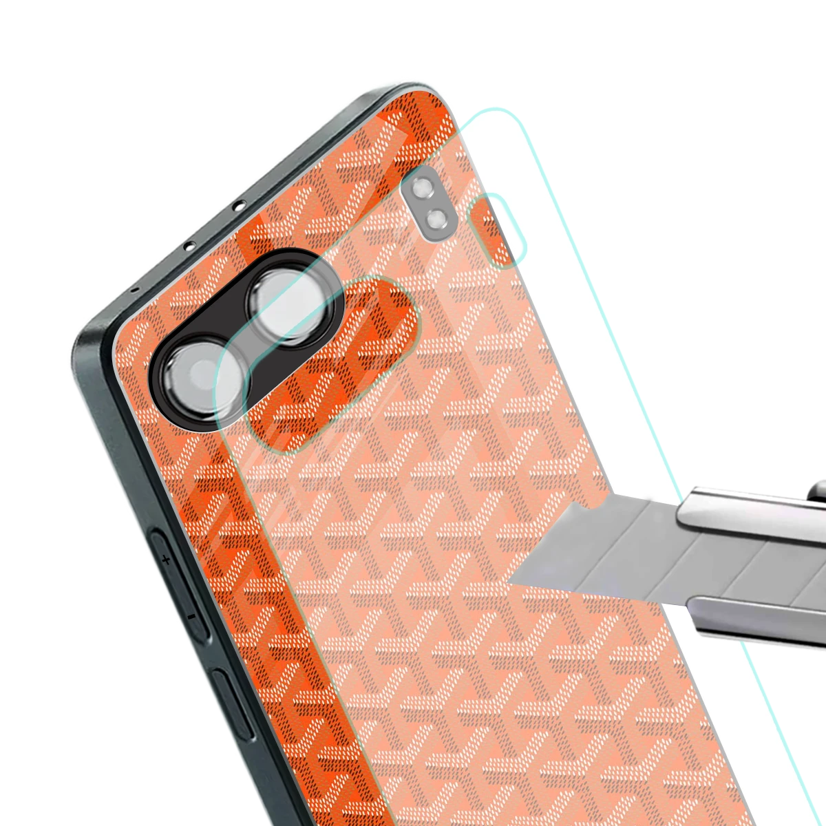 Fusion Wave Orange stylish phone case for oneplus nord 4 | glossy glass and slim fit