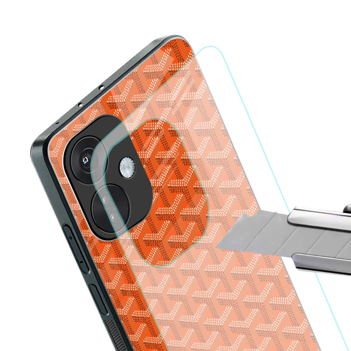Fusion Wave Orange stylish phone case for oneplus nord ce 3 | glossy glass and slim fit