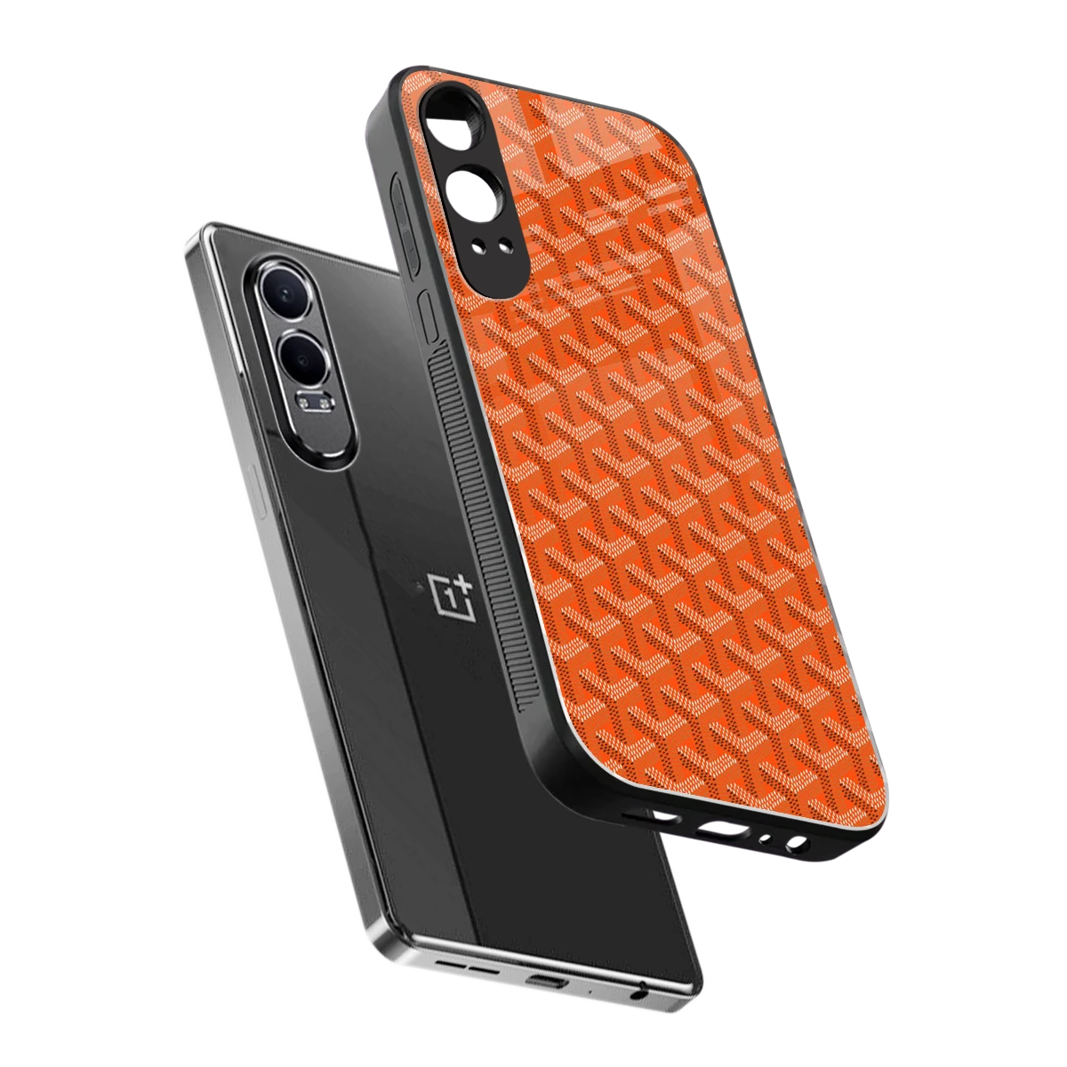 Fusion Wave Orange sleek oneplus nord ce 4 lite cover with tempered glass back and TPU edges