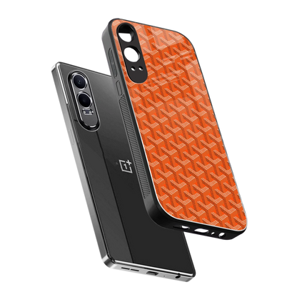 Fusion Wave Orange sleek oneplus nord ce 4 lite cover with tempered glass back and TPU edges