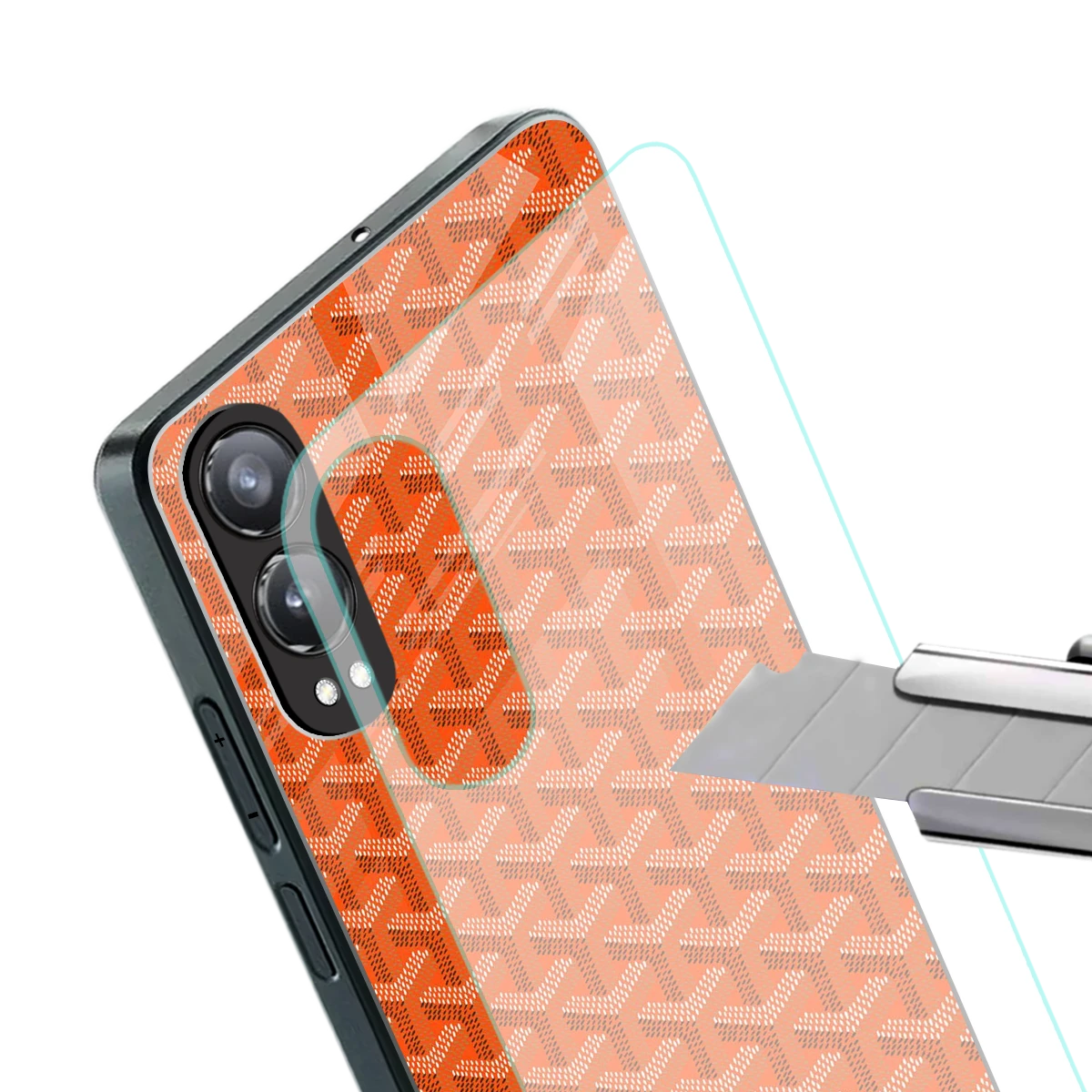 Fusion Wave Orange stylish phone case for oneplus nord ce 4 lite | glossy glass and slim fit
