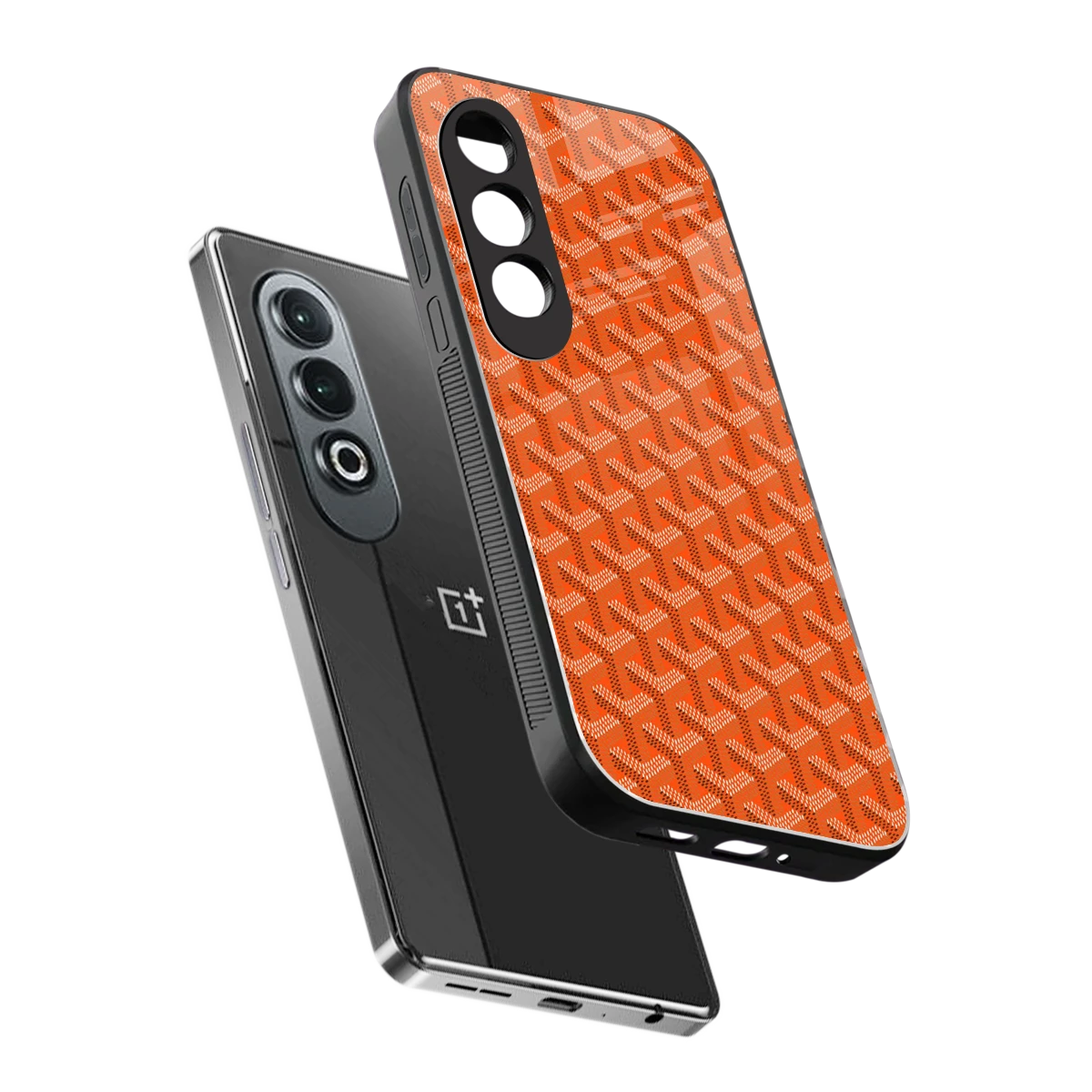 Fusion Wave Orange sleek oneplus nord ce 4 cover with tempered glass back and TPU edges