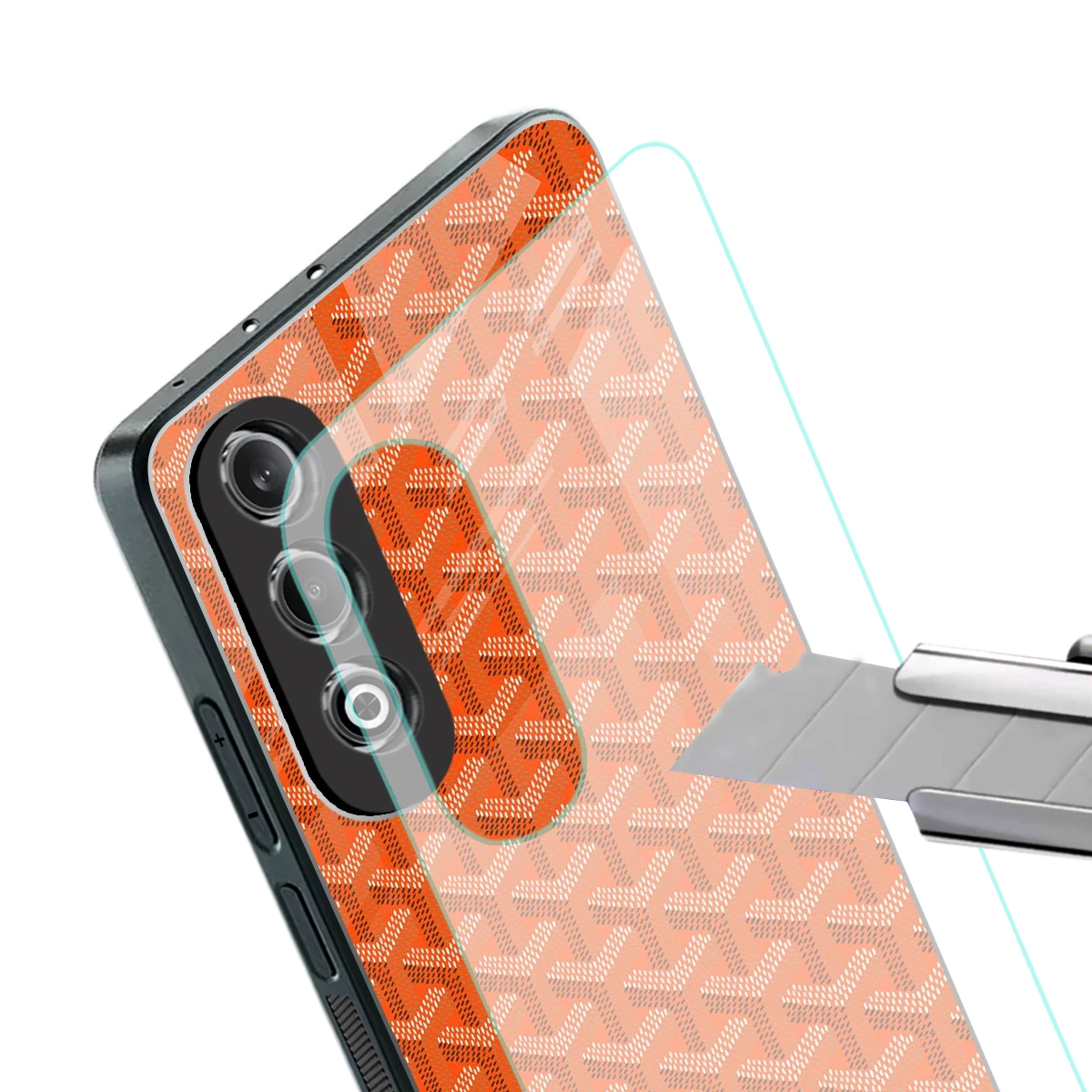 Fusion Wave Orange stylish phone case for oneplus nord ce 4 | glossy glass and slim fit