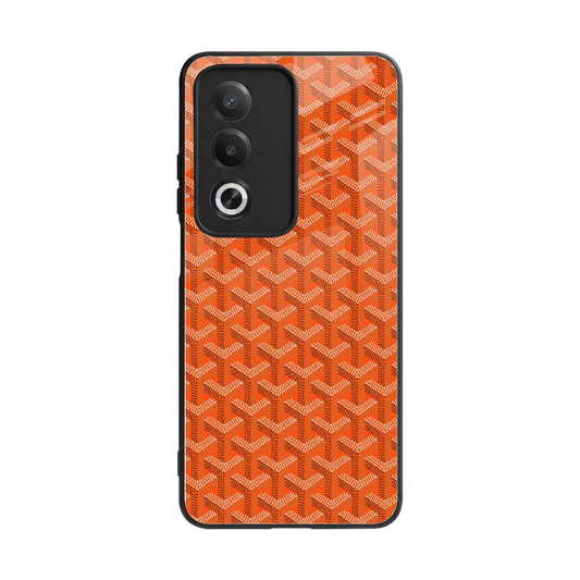 Fusion Wave Orange back phone cover | glass case for oppo a3 pro