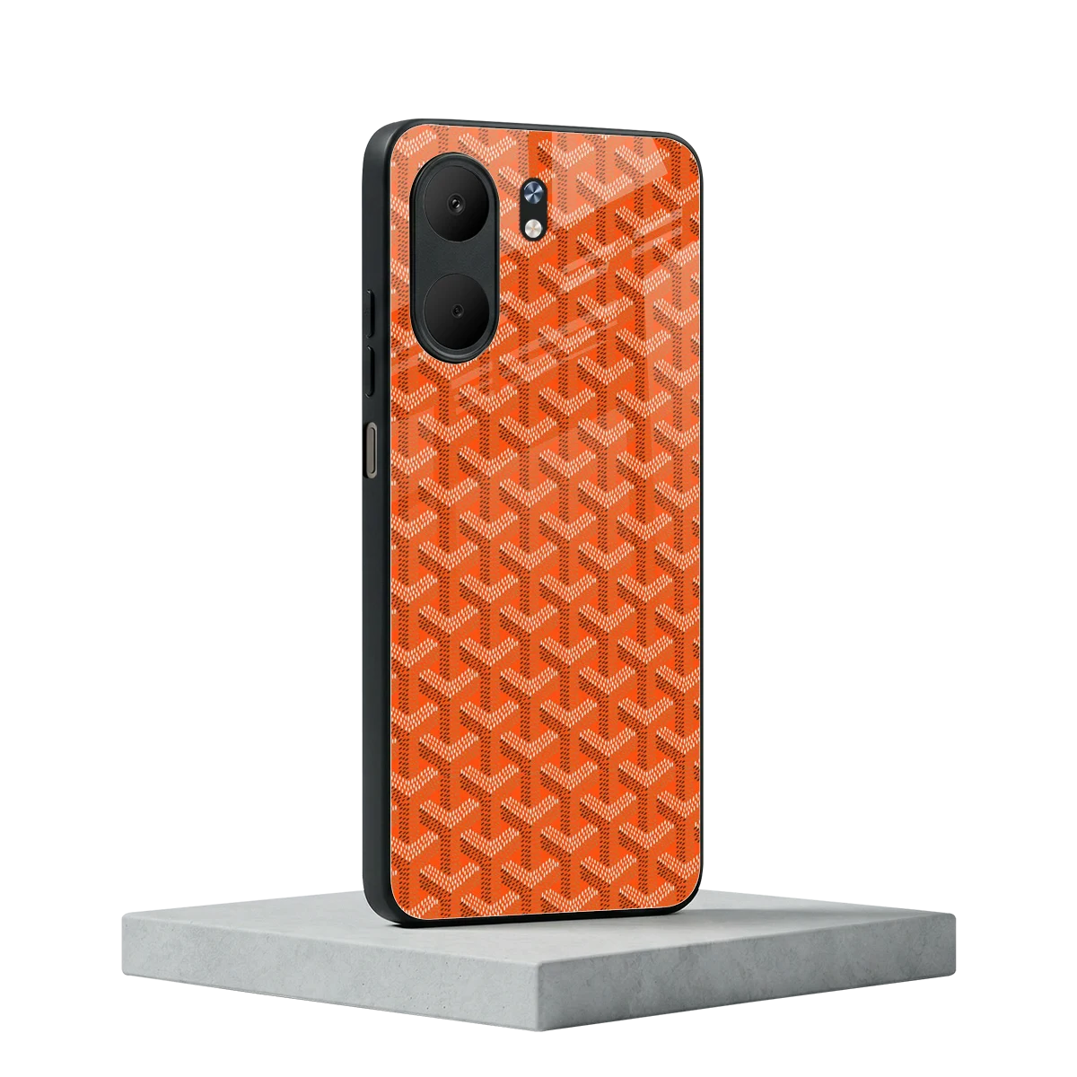 Fusion Wave Orange oppo a5x 5g mobile cover | shockproof glass phone case