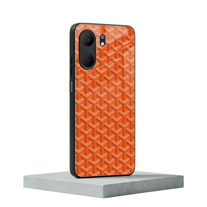 Fusion Wave Orange oppo a5x 5g mobile cover | shockproof glass phone case