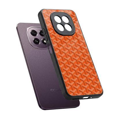 Fusion Wave Orange sleek oppo f29 5g cover with tempered glass back and TPU edges