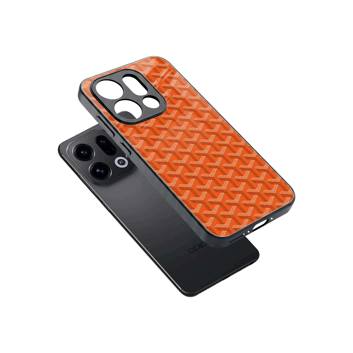 Fusion Wave Orange sleek oppo find x9 cover with tempered glass back and TPU edges