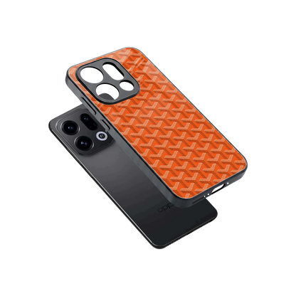 Fusion Wave Orange sleek oppo find x9 cover with tempered glass back and TPU edges