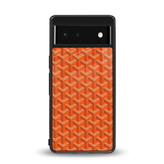 Fusion Wave Orange back phone cover | glass case for google pixel 6