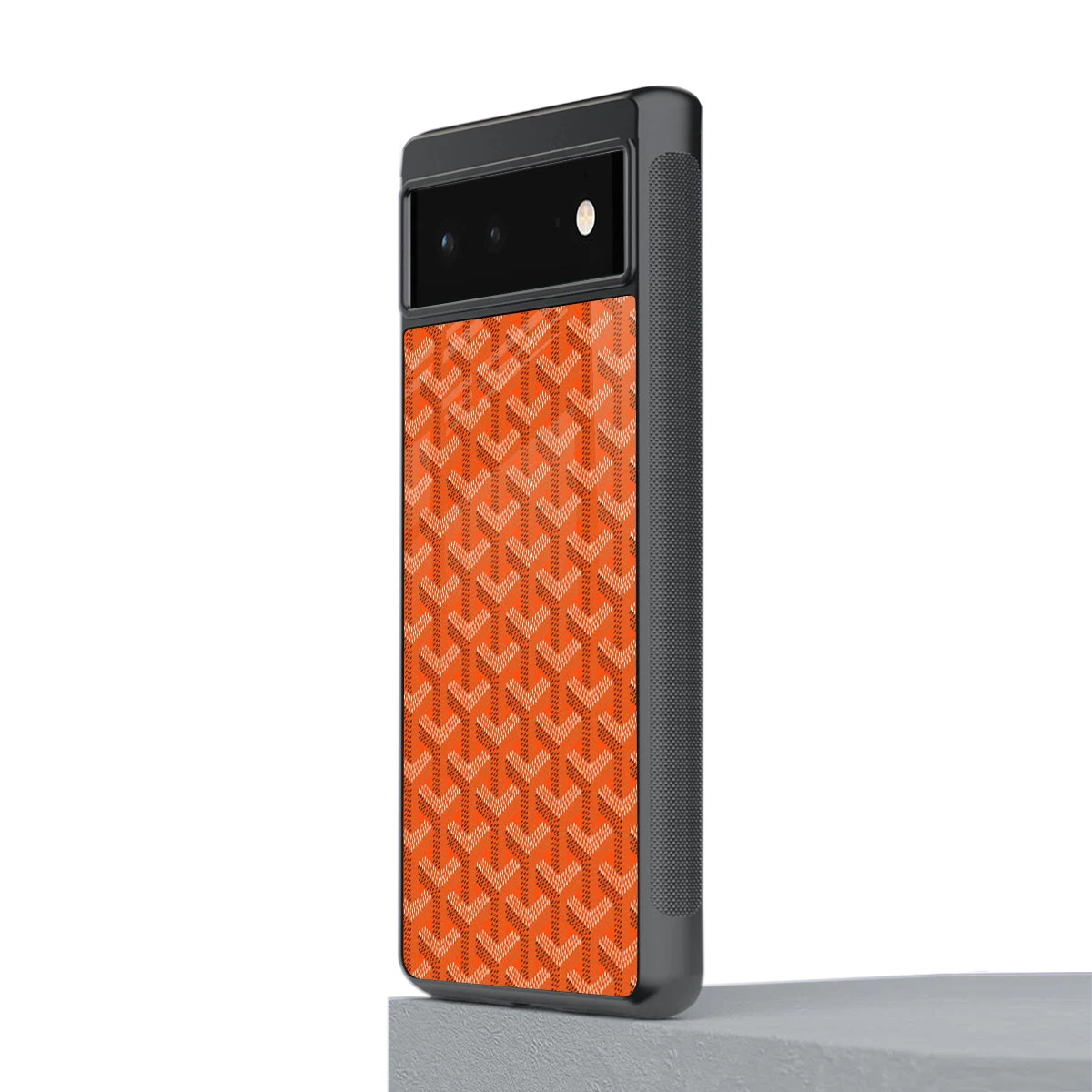 Fusion Wave Orange stylish phone case for google pixel 6 | glossy glass and slim fit