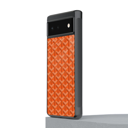 Fusion Wave Orange stylish phone case for google pixel 6 | glossy glass and slim fit