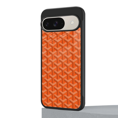 Fusion Wave Orange google pixel 9 mobile cover | shockproof glass phone case