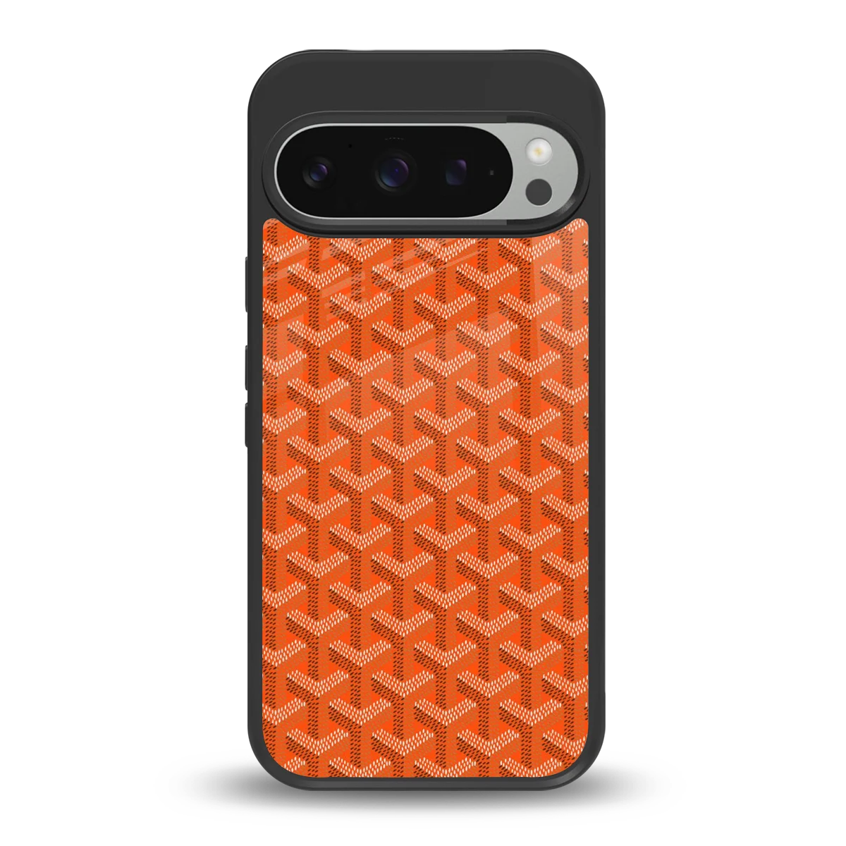 Fusion Wave Orange back phone cover | glass case for google pixel 9 pro