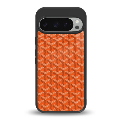 Fusion Wave Orange back phone cover | glass case for google pixel 9 pro