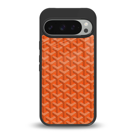 Fusion Wave Orange back phone cover | glass case for google pixel 9 pro
