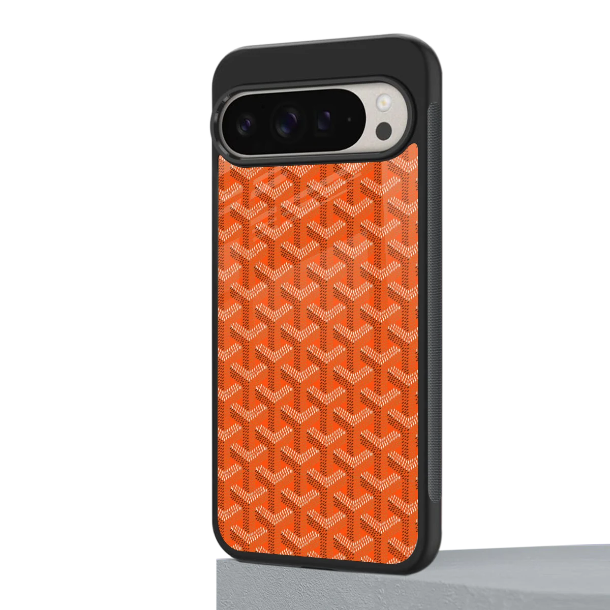 Fusion Wave Orange google pixel 9 pro mobile cover | shockproof glass phone case