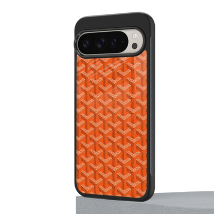 Fusion Wave Orange google pixel 9 pro mobile cover | shockproof glass phone case