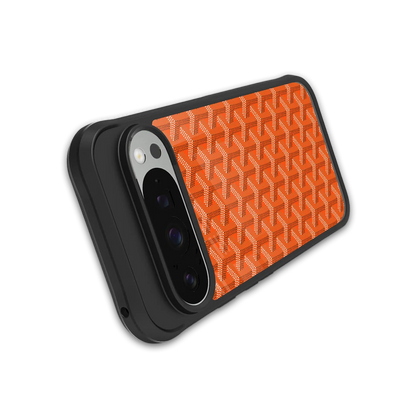 Fusion Wave Orange stylish phone case for google pixel 9 pro | glossy glass and slim fit
